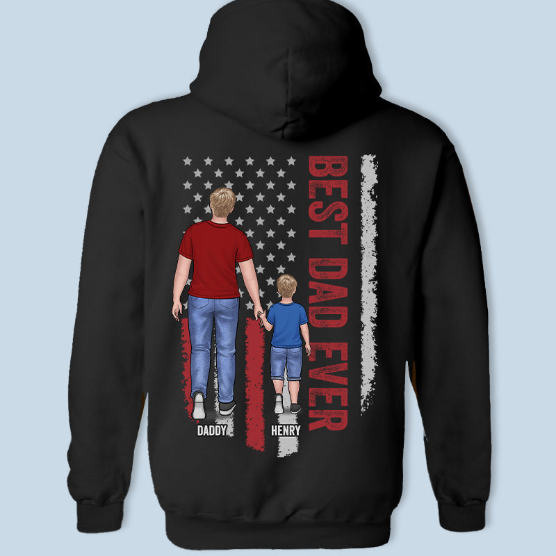 The Best Dad Papa Ever - Family Personalized Custom Unisex Back Printed T-shirt, Hoodie, Sweatshirt - Father's Day, Birthday Gift For Dad, Grandpa