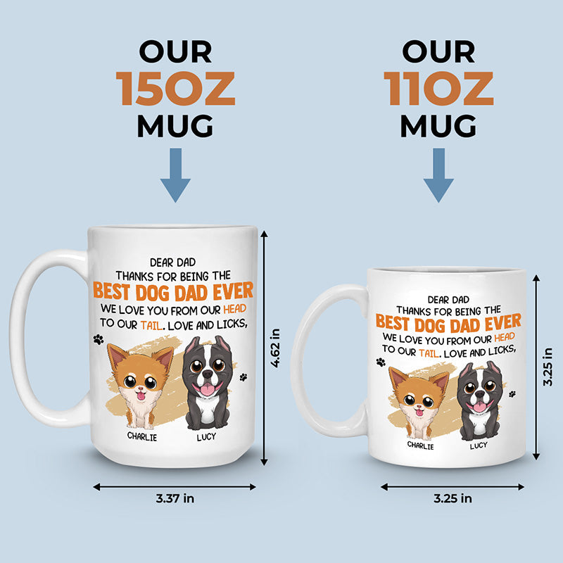 Love You From Head To Tail - Dog Personalized Custom Mug - Gift For Pet Owners, Pet Lovers