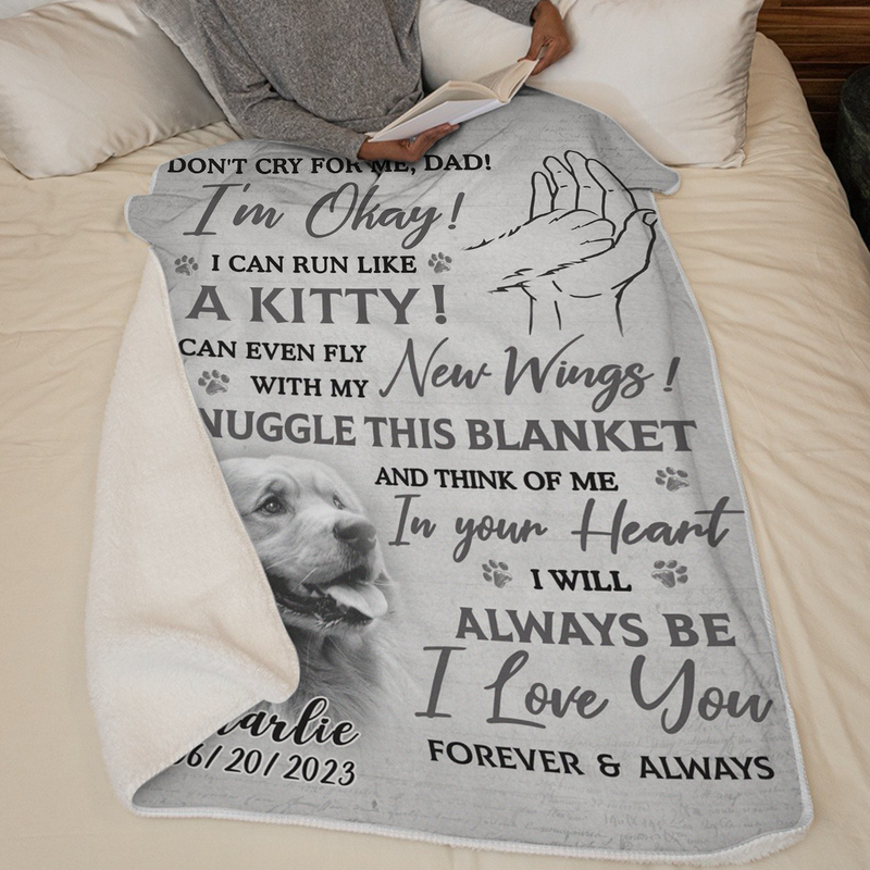 Custom Cat Memorial Sympathy Gifts for Pet Moms - Personalized Blanket