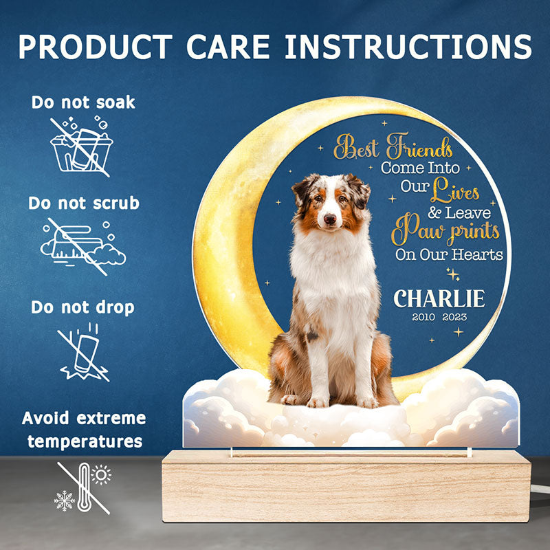 Custom Pet Photo Memorial Gifts for Dog Lovers - Personalized 3D LED Light