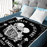 Custom Name Gothic Skeleton Couple Gifts - Personalized Blanket