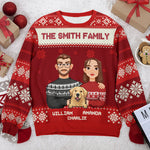 Custom Family Name Pet Portrait Christmas Gifts - Personalized Sweatshirt