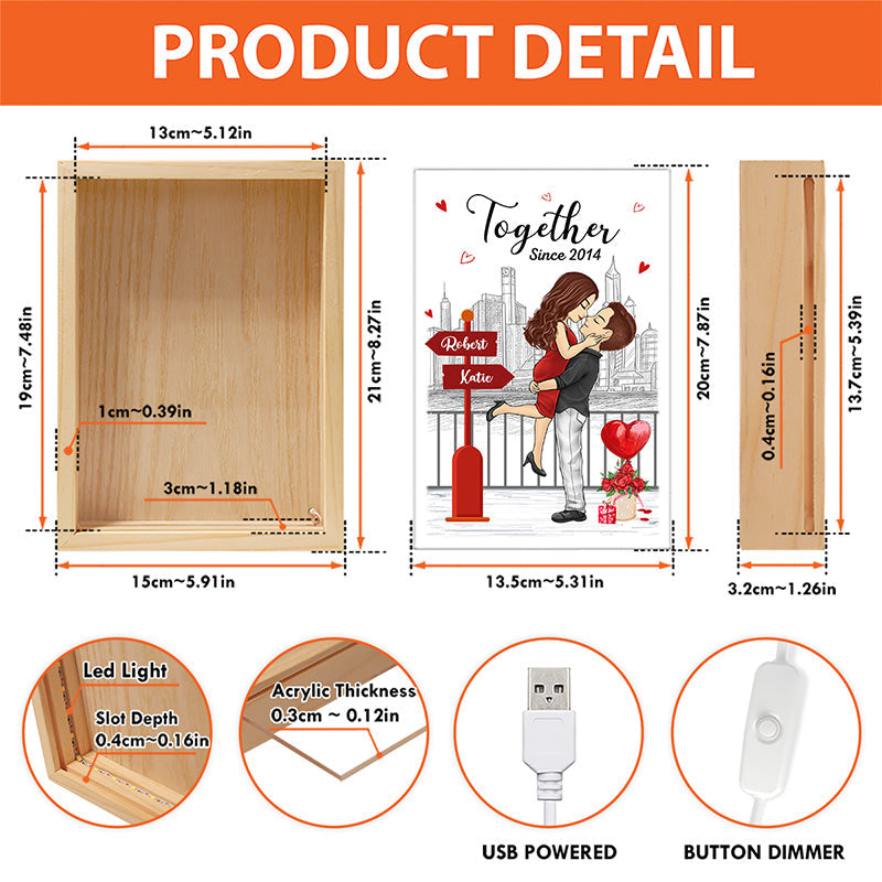 Custom Name Couple Anniversary Gifts - Personalized Frame Light Box
