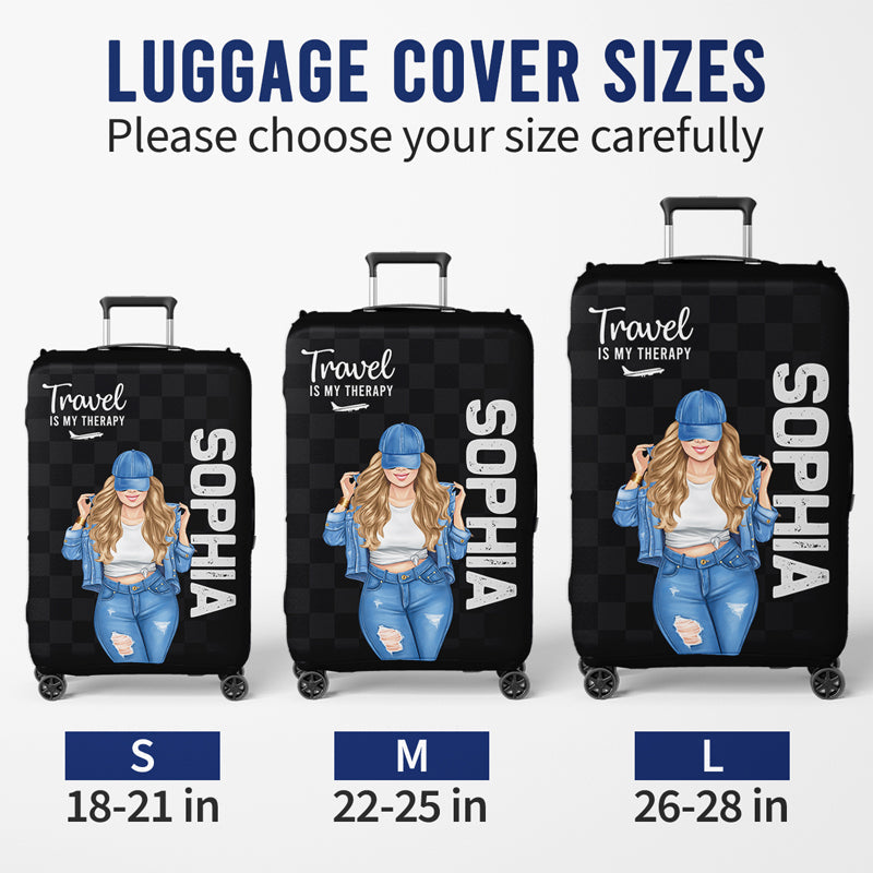 Custom Girl Who Loves Traveling Gifts for Women - Personalized Luggage Cover