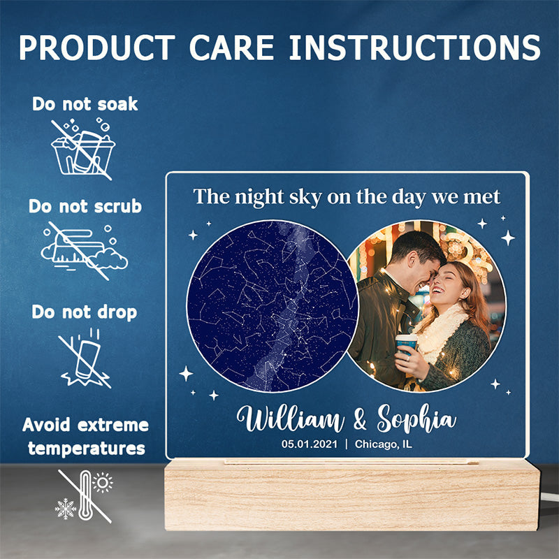 Custom Photo Star Map Couple Gifts - Personalized 3D LED Light