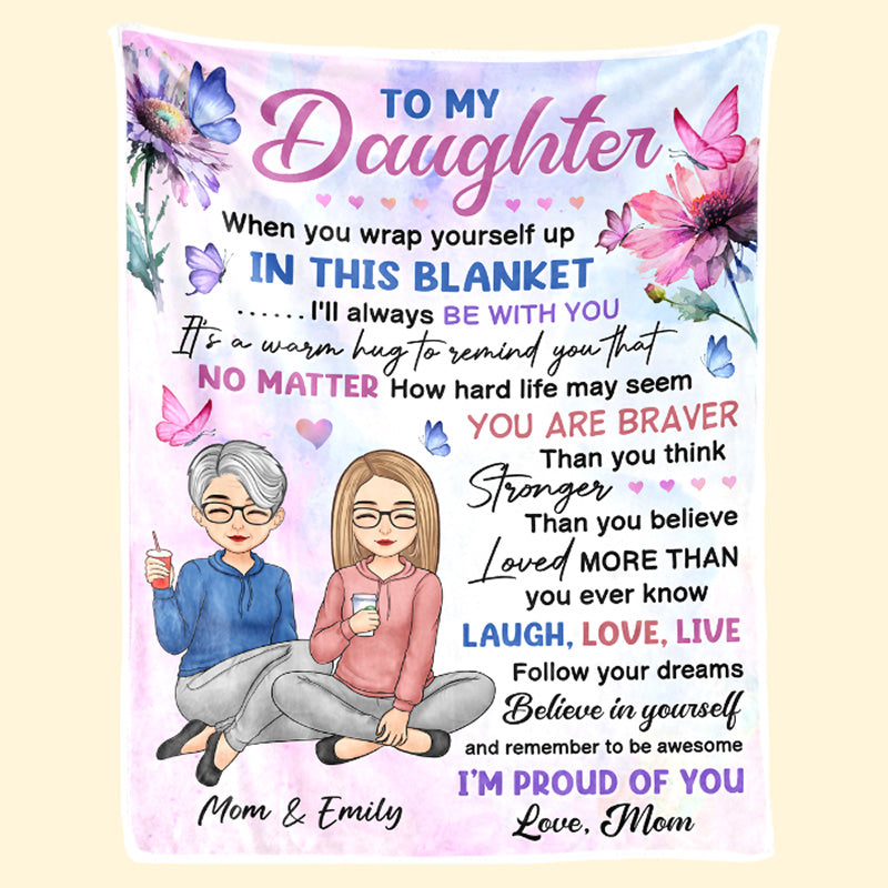 To My Little Girl - Family Personalized Custom Blanket - Christmas Gift From Mom