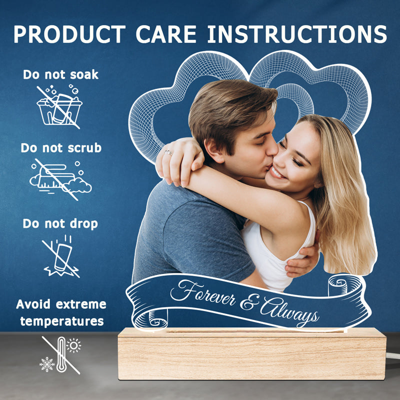 Custom Photo Romantic Gifts for Couples - Personalized 3D LED Light