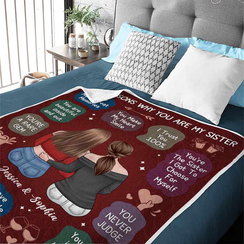 Custom Name Sister Gifts for Women - Personalized Blanket
