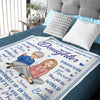 Love You To The Moon And Back Daughter - Family Personalized Custom Blanket - Birthday Gift From Mom