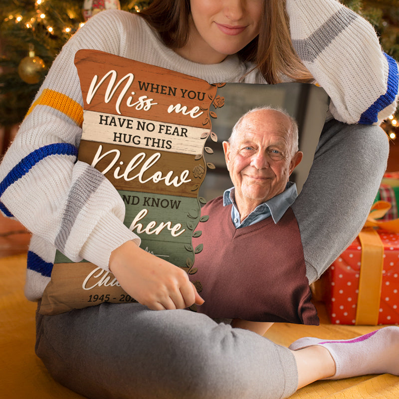 Custom Photo Miss You Forever - Memorial Personalized Custom Pillow - Christmas Gift, Sympathy Gift For Family Members