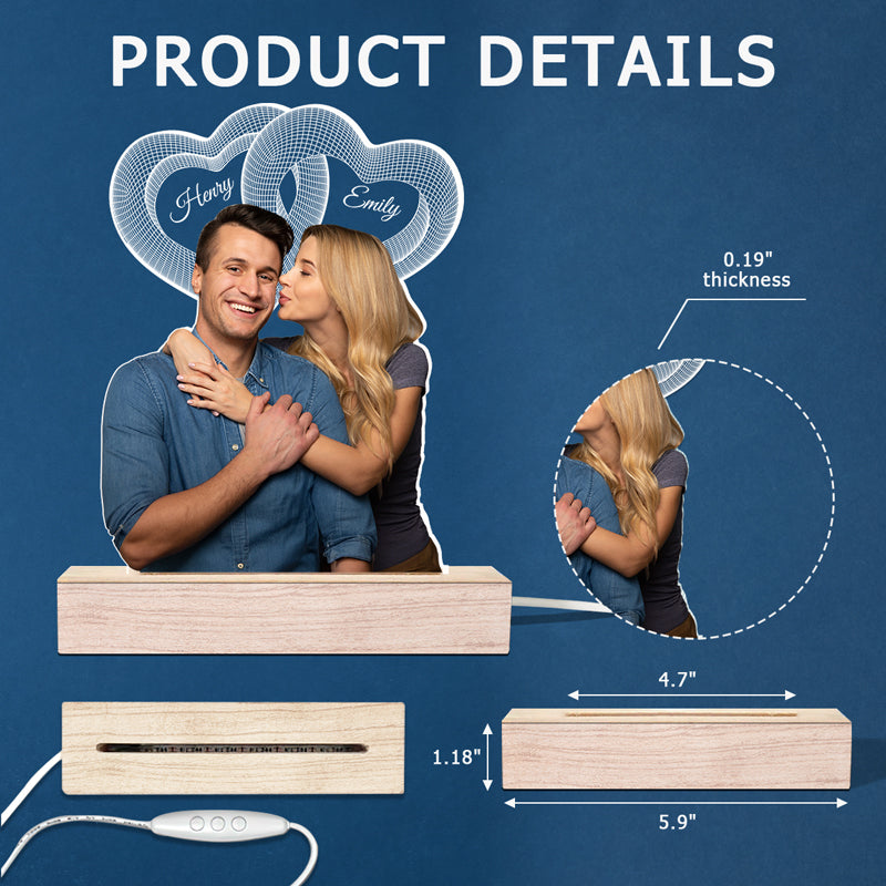Custom Photo Couple Gifts - Personalized 3D LED Light