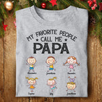 Custom Name Papa Gifts from Kids - Personalized Apparel