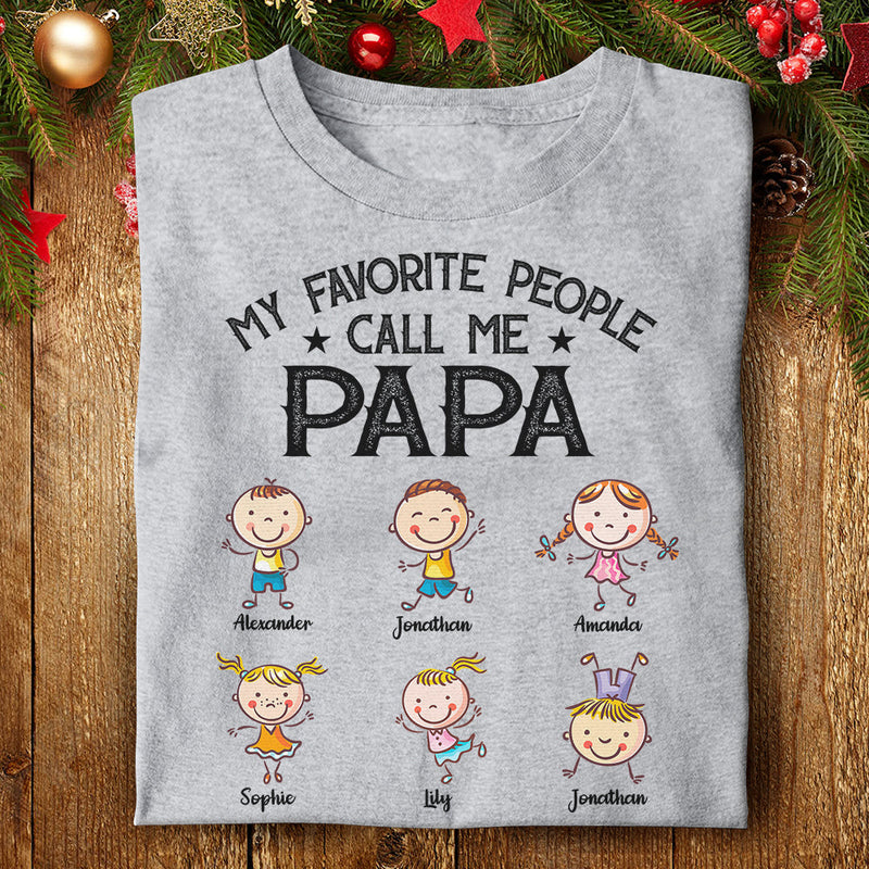 Custom Name Papa Gifts from Kids - Personalized Apparel