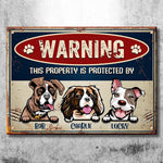 Custom Name Dog Warning Gifts for Pet Lovers - Personalized Metal Sign