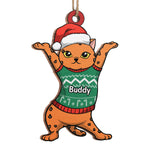 Custom Name Christmas Cat Gifts for Pet Lovers - Personalized Ornament