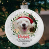 Custom Photo My First Christmas - Dog & Cat Personalized Custom White Flat Ball Ornament - Christmas Gift For Pet Owners, Pet Lovers
